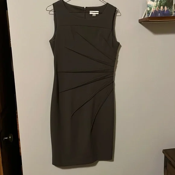 Calvin Klein | Dresses | Calvin Klein Gray Fitted Work Dress Size 6 |  Poshmark